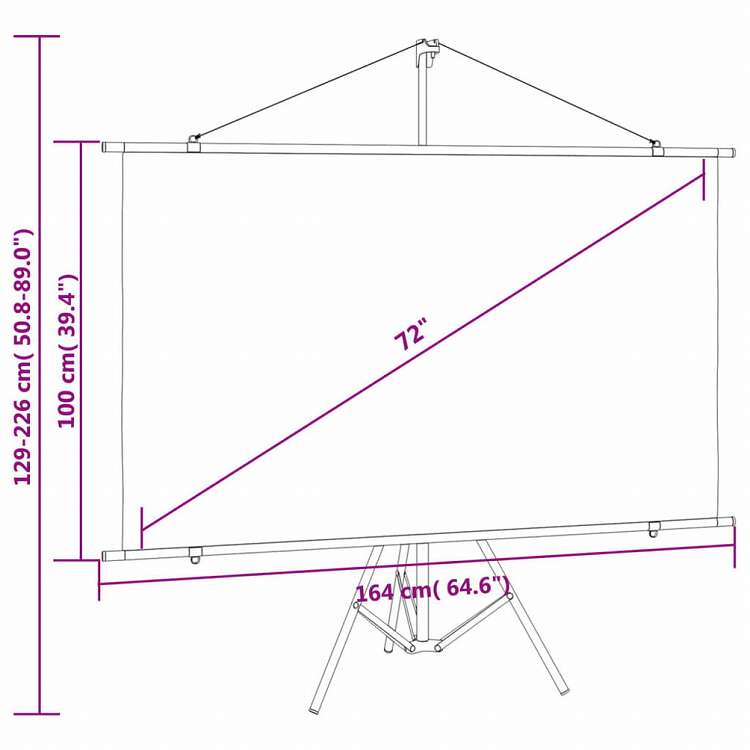 vidaXL プロジェクタースクリーン 三脚付き 72インチ 16:9電子機器 ビデオ ビデオアクセサリ プロジェクター用アクセサリー プロジェクションスクリーン(代引不可)