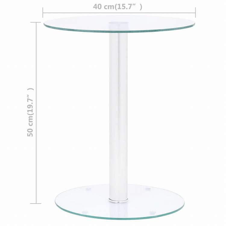 vidaXL コーヒーテーブル 透明 40cm 強化ガラス製家具 テーブル アクセントテーブル コーヒーテーブル(代引不可)