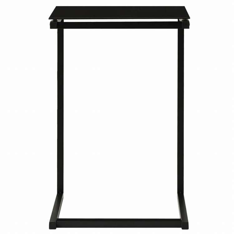vidaXL サイドテーブル ブラック 40x40x60cm 強化ガラス製家具 テーブル アクセントテーブル エンドテーブル(代引不可)