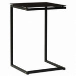 vidaXL サイドテーブル ブラック 40x40x60cm 強化ガラス製家具 テーブル アクセントテーブル エンドテーブル(代引不可)