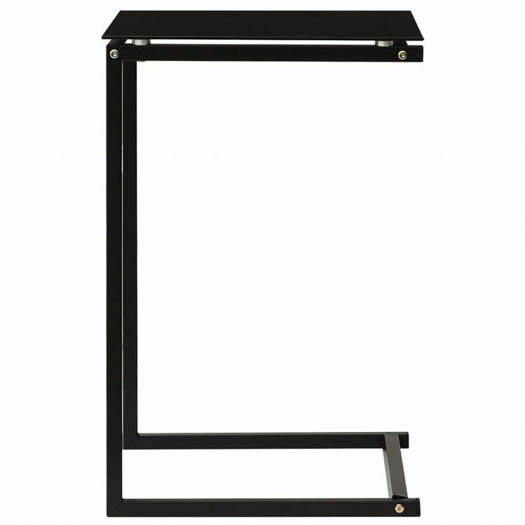 vidaXL サイドテーブル ブラック 40x40x60cm 強化ガラス製家具 テーブル アクセントテーブル エンドテーブル(代引不可)