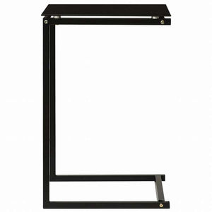 vidaXL サイドテーブル ブラック 40x40x60cm 強化ガラス製家具 テーブル アクセントテーブル エンドテーブル(代引不可)
