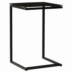 vidaXL サイドテーブル ブラック 40x40x60cm 強化ガラス製家具 テーブル アクセントテーブル エンドテーブル(代引不可)