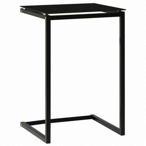 vidaXL サイドテーブル ブラック 40x40x60cm 強化ガラス製家具 テーブル アクセントテーブル エンドテーブル(代引不可)