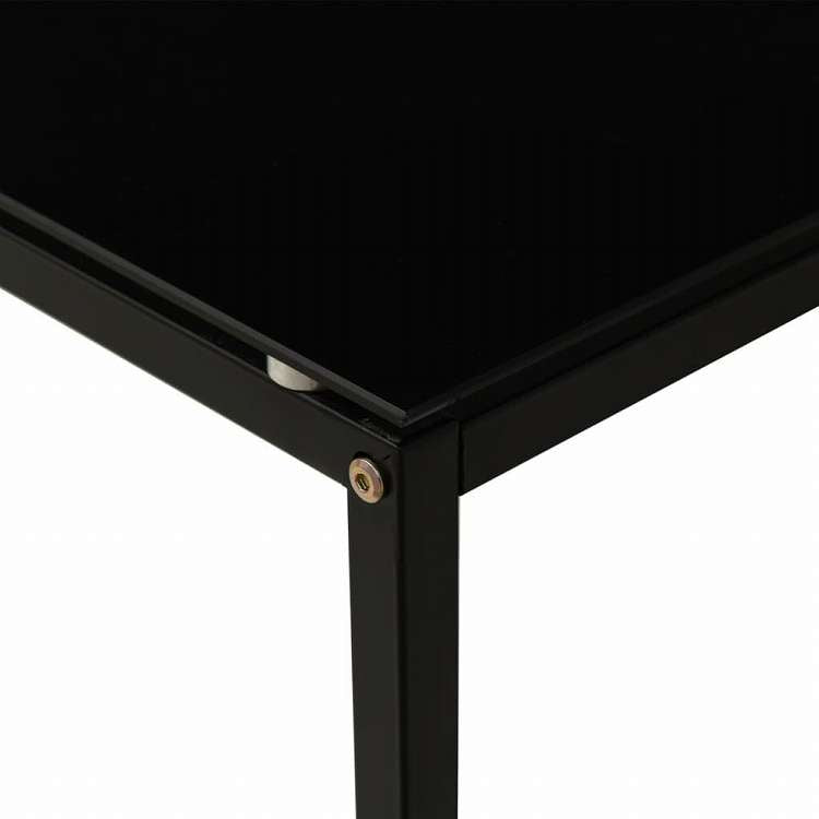 vidaXL サイドテーブル ブラック 40x40x60cm 強化ガラス製家具 テーブル アクセントテーブル エンドテーブル(代引不可)