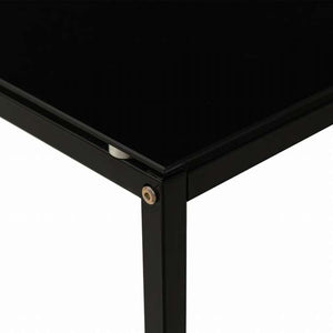 vidaXL サイドテーブル ブラック 40x40x60cm 強化ガラス製家具 テーブル アクセントテーブル エンドテーブル(代引不可)