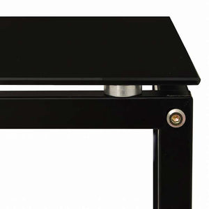 vidaXL サイドテーブル ブラック 40x40x60cm 強化ガラス製家具 テーブル アクセントテーブル エンドテーブル(代引不可)