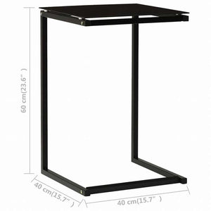vidaXL サイドテーブル ブラック 40x40x60cm 強化ガラス製家具 テーブル アクセントテーブル エンドテーブル(代引不可)