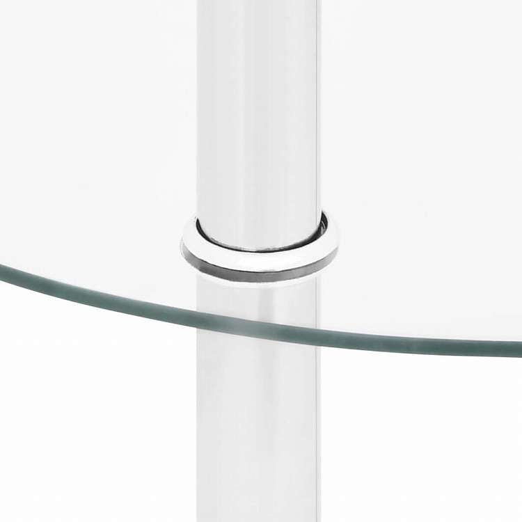 vidaXL 2段 サイドテーブル 透明 38cm 強化ガラス製家具 テーブル アクセントテーブル エンドテーブル(代引不可)