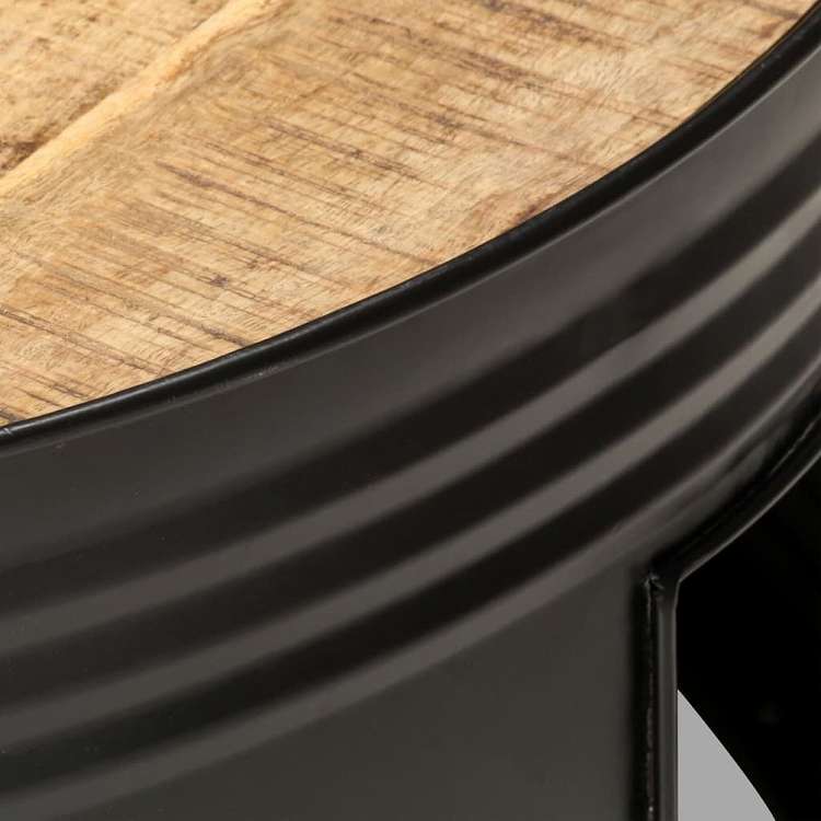 vidaXL コーヒーテーブル ブラック 68x68x36cm マンゴー無垢材 (粗目)家具 テーブル アクセントテーブル コーヒーテーブル(代引不可)