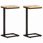 vidaXL サイドテーブル 2点セット 31.5x24.5x64.5cm マンゴーウッド(粗目)家具 テーブル アクセントテーブル エンドテーブル(代引不可)