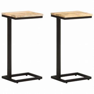 vidaXL サイドテーブル 2点セット 31.5x24.5x64.5cm マンゴーウッド(粗目)家具 テーブル アクセントテーブル エンドテーブル(代引不可)