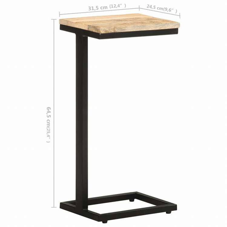 vidaXL サイドテーブル 2点セット 31.5x24.5x64.5cm マンゴーウッド(粗目)家具 テーブル アクセントテーブル エンドテーブル(代引不可)