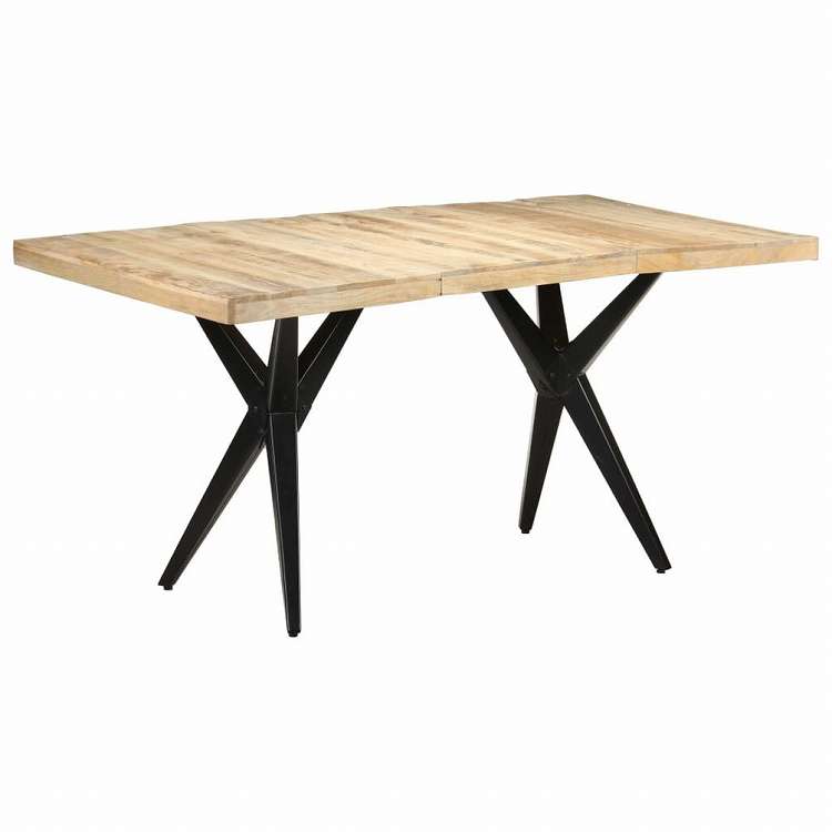 vidaXL ダイニングテーブル 160x80x76 cm マンゴーウッド (粗目)家具 テーブル キッチン・ダイニングルームテーブル(代引不可)