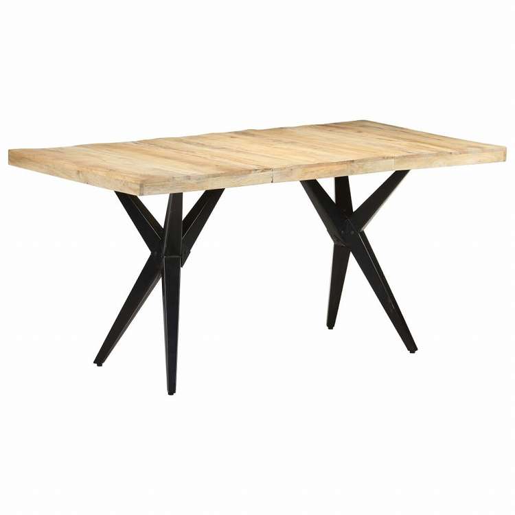 vidaXL ダイニングテーブル 160x80x76 cm マンゴーウッド (粗目)家具 テーブル キッチン・ダイニングルームテーブル(代引不可)