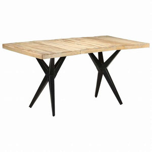vidaXL ダイニングテーブル 160x80x76 cm マンゴーウッド (粗目)家具 テーブル キッチン・ダイニングルームテーブル(代引不可)