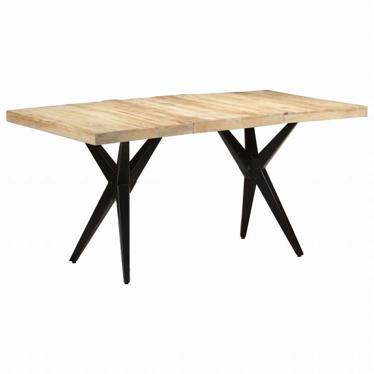 vidaXL ダイニングテーブル 160x80x76 cm マンゴーウッド (粗目)家具 テーブル キッチン・ダイニングルームテーブル(代引不可)