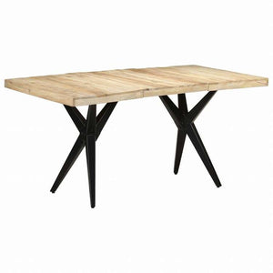 vidaXL ダイニングテーブル 160x80x76 cm マンゴーウッド (粗目)家具 テーブル キッチン・ダイニングルームテーブル(代引不可)