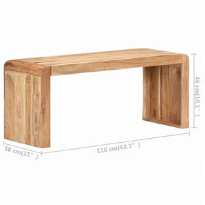vidaXL ベンチ 110x38x46cm アカシア無垢材家具 ベンチ キッチン・ダイニング ベンチ(代引不可)