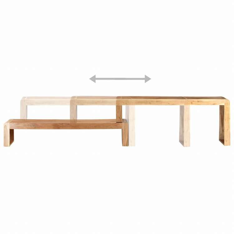 vidaXL TVキャビネット 2点 アカシア無垢材家具 AVラック・テレビ台(代引不可)