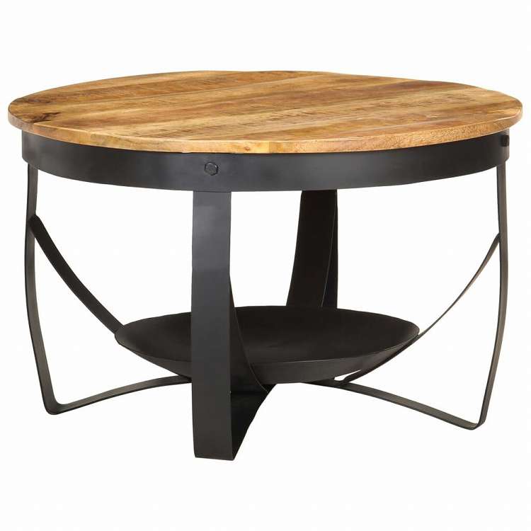 vidaXL コーヒーテーブル O68x43 cm マンゴーウッド (粗目)家具 テーブル アクセントテーブル コーヒーテーブル(代引不可)