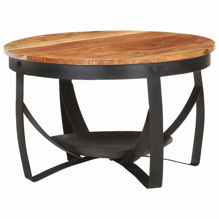 vidaXL コーヒーテーブル O68x43 cm アカシア無垢材家具 テーブル アクセントテーブル コーヒーテーブル(代引不可)