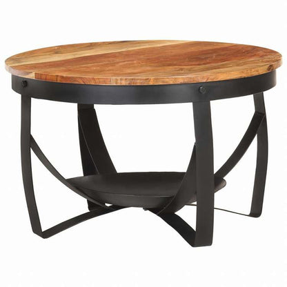 vidaXL コーヒーテーブル O68x43 cm アカシア無垢材家具 テーブル アクセントテーブル コーヒーテーブル(代引不可)