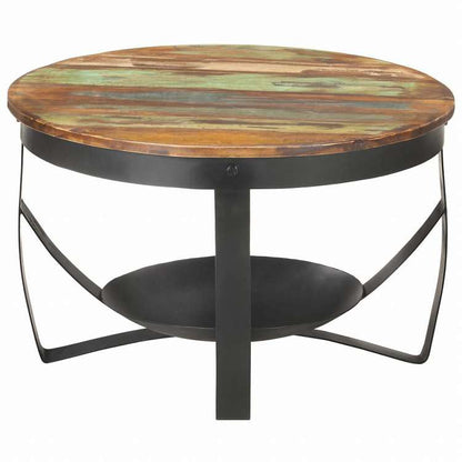 vidaXL コーヒーテーブル O68x43 cm 無垢の再生木材家具 テーブル アクセントテーブル コーヒーテーブル(代引不可)