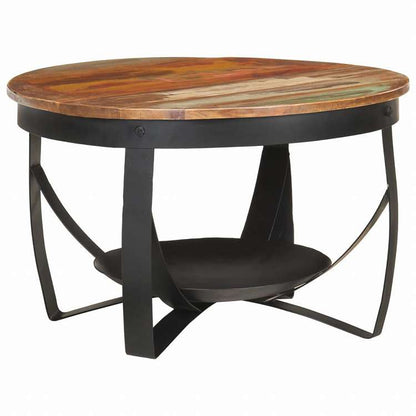 vidaXL コーヒーテーブル O68x43 cm 無垢の再生木材家具 テーブル アクセントテーブル コーヒーテーブル(代引不可)