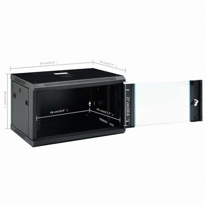 vidaXL 6U壁かけネットワークキャビネット 19インチ IP20 600x450x375 mm電子機器 電化機器用アクセサリ パソコンコンポーネント ストレージデバイス ネットワーク収納システム(代引不可)