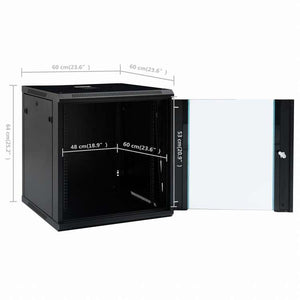 vidaXL 12U壁かけネットワークキャビネット 19インチ IP20 600x600x640 mm電子機器 電化機器用アクセサリ パソコンコンポーネント ストレージデバイス ネットワーク収納システム(代引不可)