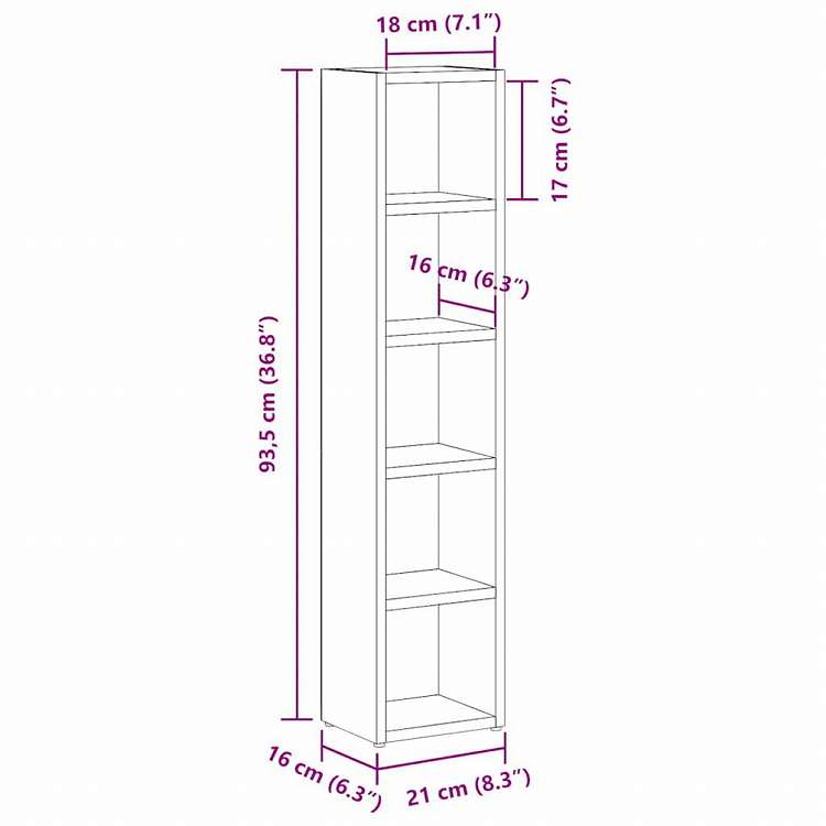 vidaXL CDキャビネット 2点 ホワイト 21x16x93.5cm エンジニアリングウッド家具 キャビネット&収納 メディア収納・ラック(代引不可)