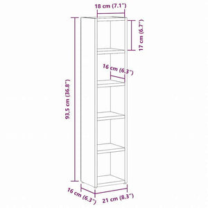 vidaXL CDキャビネット 2点 ホワイト 21x16x93.5cm エンジニアリングウッド家具 キャビネット&収納 メディア収納・ラック(代引不可)