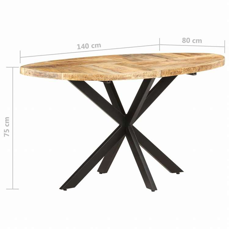 vidaXL ダイニングテーブル 140x80x75 cm マンゴー無垢材家具 テーブル キッチン・ダイニングルームテーブル(代引不可)