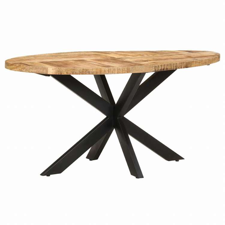 vidaXL ダイニングテーブル 160x90x75 cm マンゴー材 (粗目)家具 テーブル キッチン・ダイニングルームテーブル(代引不可)