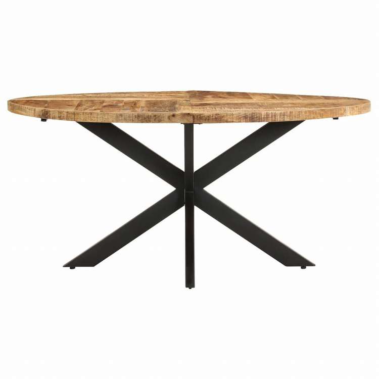 vidaXL ダイニングテーブル 160x90x75 cm マンゴー材 (粗目)家具 テーブル キッチン・ダイニングルームテーブル(代引不可)