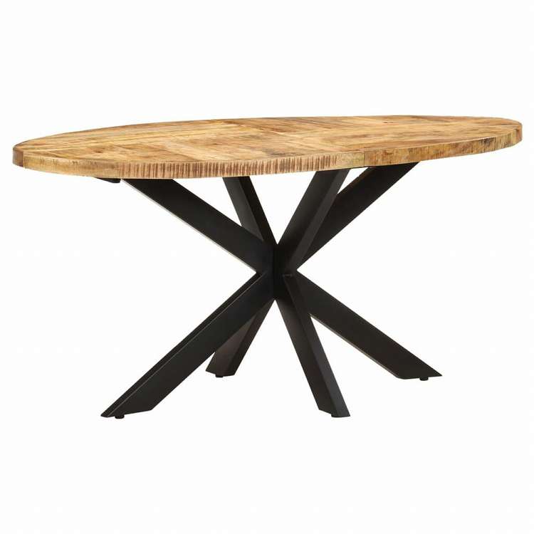 vidaXL ダイニングテーブル 160x90x75 cm マンゴー材 (粗目)家具 テーブル キッチン・ダイニングルームテーブル(代引不可)