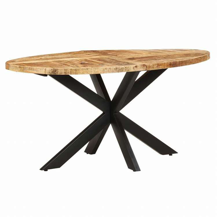 vidaXL ダイニングテーブル 160x90x75 cm マンゴー材 (粗目)家具 テーブル キッチン・ダイニングルームテーブル(代引不可)