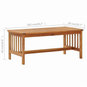 vidaXL コーヒーテーブル 102x50x43cm アカシア無垢材家具 テーブル アクセントテーブル コーヒーテーブル(代引不可)