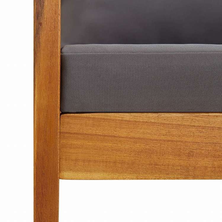 vidaXL ガーデンチェア 2点 クッション付き アカシア無垢材家具 アウトドア家具 屋外椅子 アウトドアベンチチェア(代引不可)