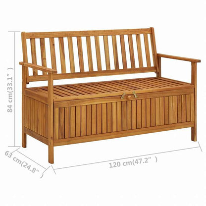vidaXL ガーデン収納ベンチ 120cm アカシア無垢材家具 アウトドア家具 屋外椅子 アウトドアベンチ(代引不可)