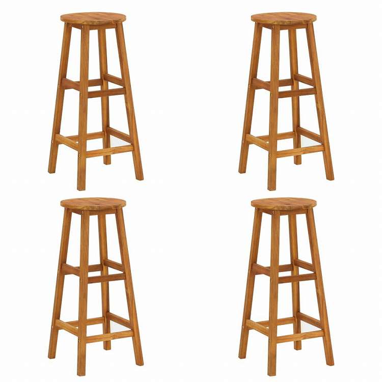 vidaXL バースツール 4点セット アカシア無垢材家具 アウトドア家具 屋外椅子 アウトドアベンチチェア(代引不可)