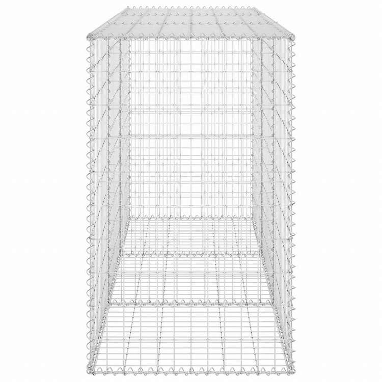 vidaXL ガビオンウォール カバー付 亜鉛メッキ鋼板製 200 x 60 x 100 cmハードウェア フェンス&バリア フェンスパネル(代引不可)