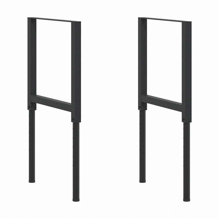 vidaXL ワークベンチ用フレーム 調整可能 2点 金属製 55x(69-95.5)cm ブラック家具 テーブル用品 テーブル脚(代引不可)