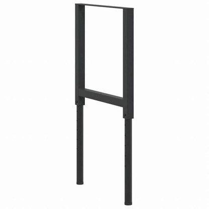 vidaXL ワークベンチ用フレーム 調整可能 2点 金属製 55x(69-95.5)cm ブラック家具 テーブル用品 テーブル脚(代引不可)