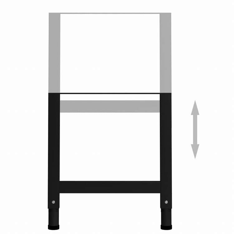 vidaXL ワークベンチ用フレーム 調整可能 2点 金属製 55x(69-95.5)cm ブラック家具 テーブル用品 テーブル脚(代引不可)
