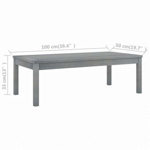 vidaXL コーヒーテーブル 100 x 50 x 33 cm アカシア無垢材 グレー家具 アウトドア家具 アウトドアテーブル(代引不可)