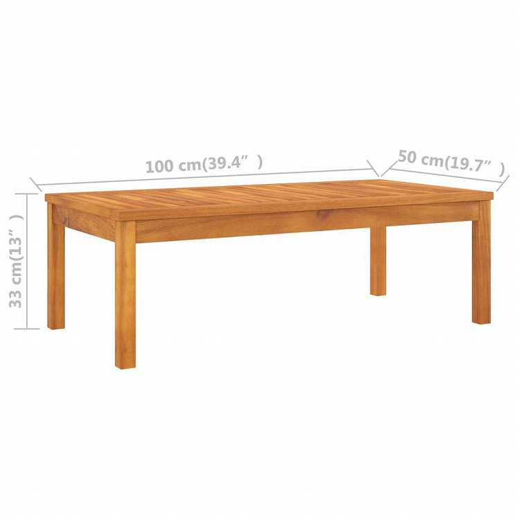 vidaXL コーヒーテーブル 100x50x33cm アカシア無垢材家具 アウトドア家具 屋外椅子 屋外用組み合わせソファセット(代引不可)