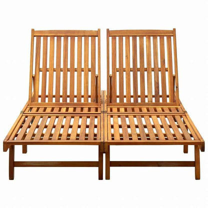 vidaXL 2人用サンラウンジャー アカシア無垢材家具 アウトドア家具 屋外椅子 サンラウンジャー(代引不可)