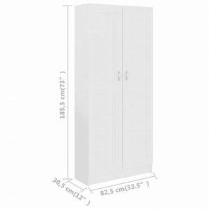 vidaXL ブックキャビネット ホワイト 82.5x30.5x185.5cm エンジニアリングウッド家具 棚 本棚・オープンラック(代引不可)